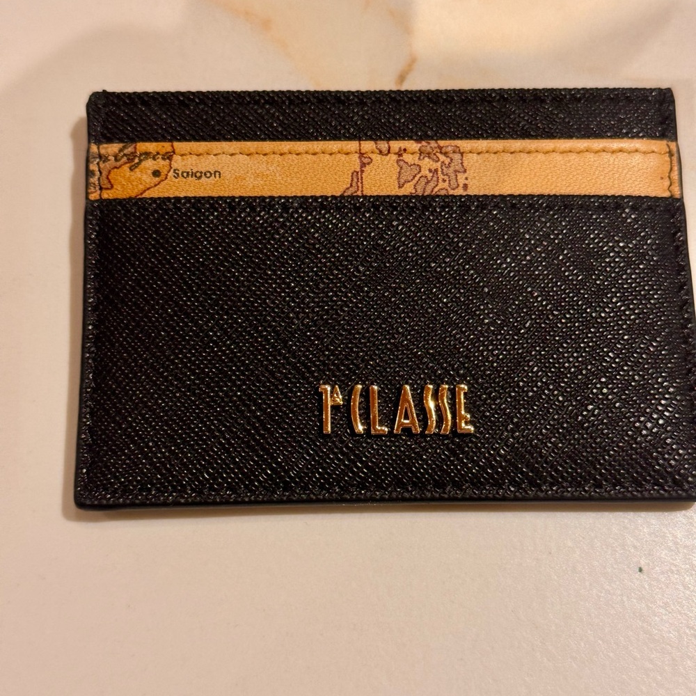Alviero Martini Black and Tan Card Holder new without box